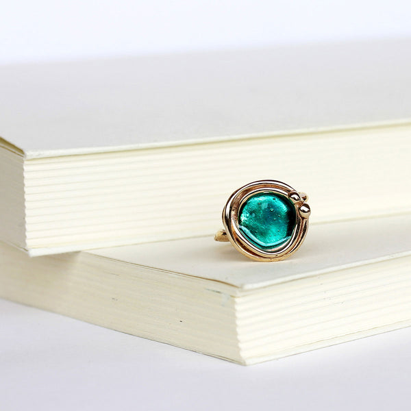 Anello Nest medio con smalto, misura regolabile