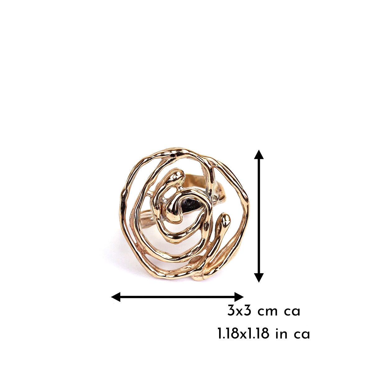 Anello Vortice in bronzo, misura regolabile