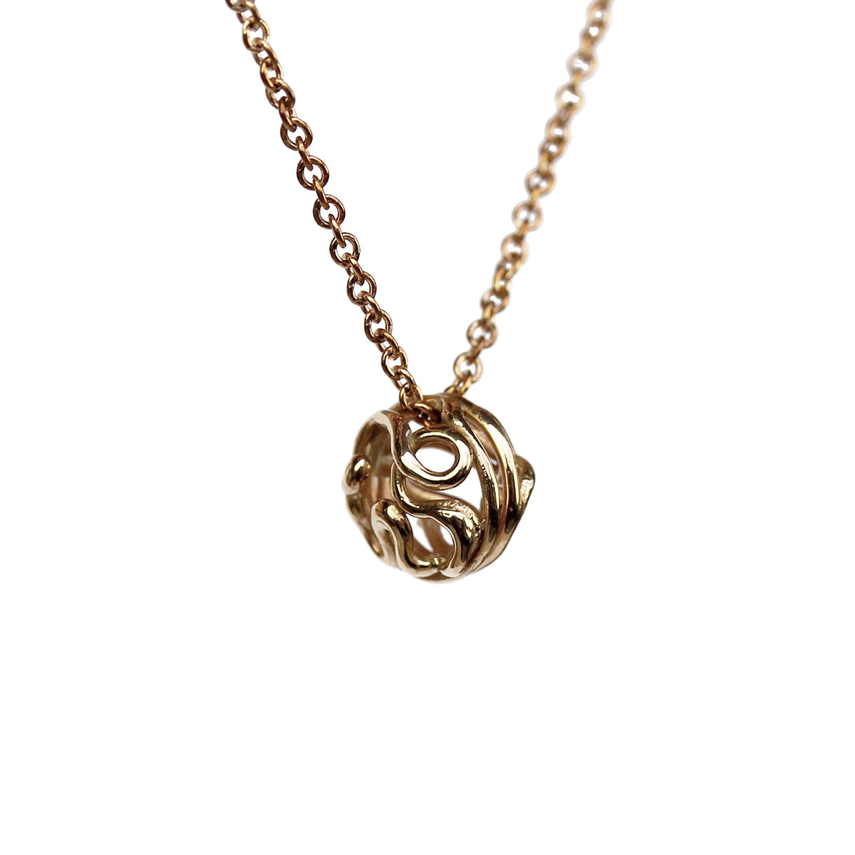 Ciondolo Cage mini in bronzo con catena