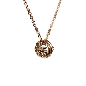 Ciondolo Cage mini in bronzo con catena