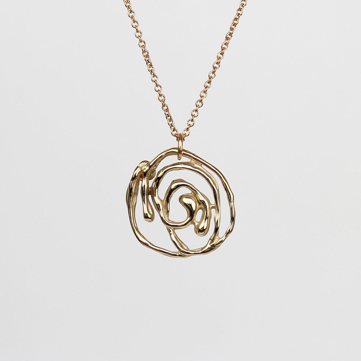 Ciondolo Vortice piccolo in bronzo con catena