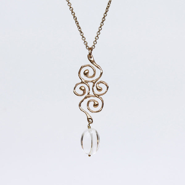 Ciondolo Istanbul in bronzo con quarzo bianco naturale