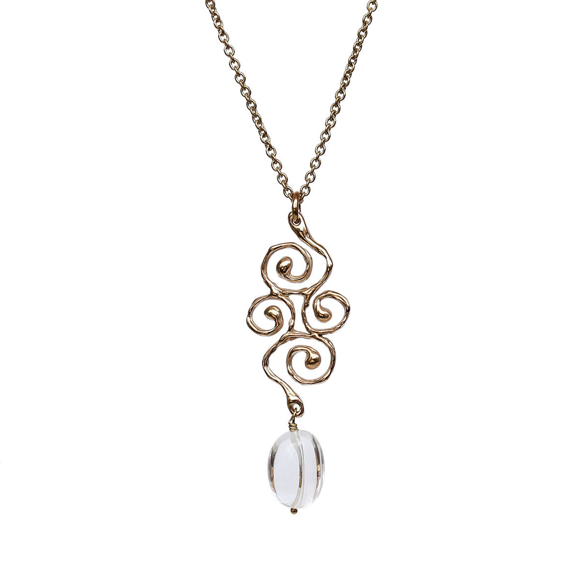 Ciondolo Istanbul in bronzo con quarzo bianco naturale