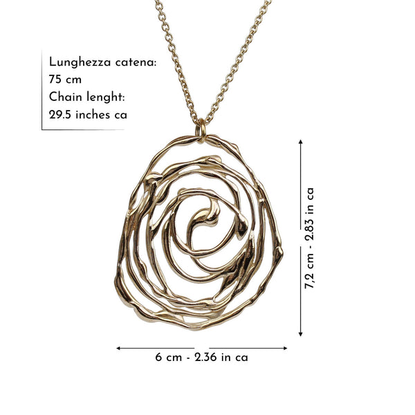 Ciondolo Vortice giga in bronzo con catena