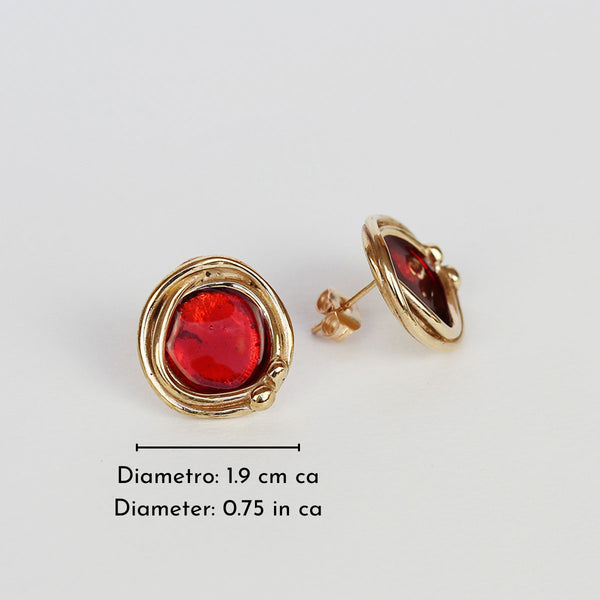 Orecchini Nest con smalto, in bronzo