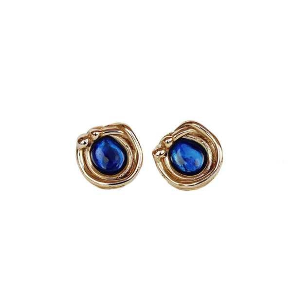 Orecchini Nest piccoli con smalto, in bronzo