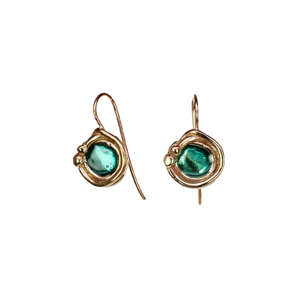 Orecchini Nest piccoli con smalto, in bronzo