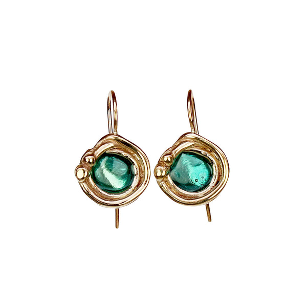 Orecchini Nest piccoli con smalto, in bronzo