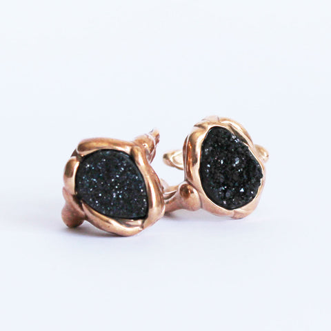 Anello in bronzo con acqua aura a goccia