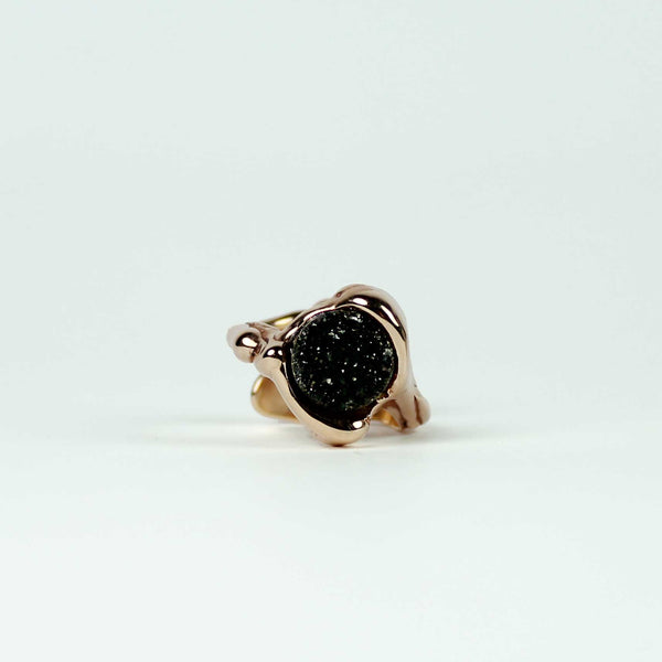Anello in bronzo con acqua aura tonda