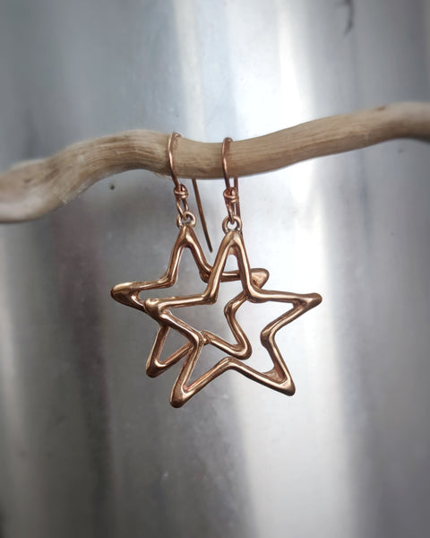Orecchini Stelle bronzo con amo