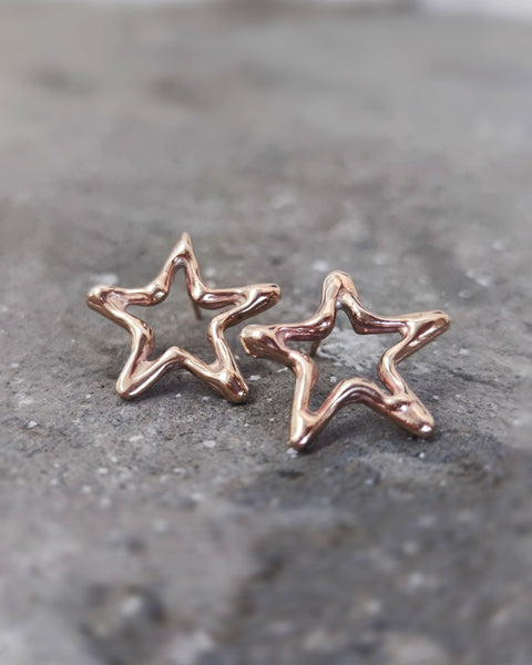 Orecchini Stelline bronzo con perno